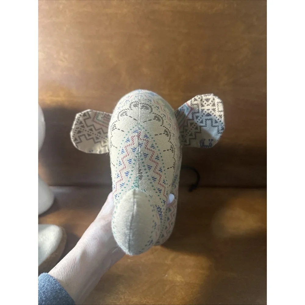 Elephant Neck Pillow handmade, Tan, Red, And Purples